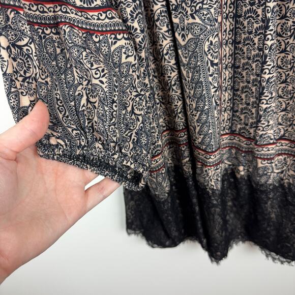Vanessa Virginia Anthropologie Womens Lace Trim Off the Shoulder Tunic Top Sz M - Picture 5 of 15